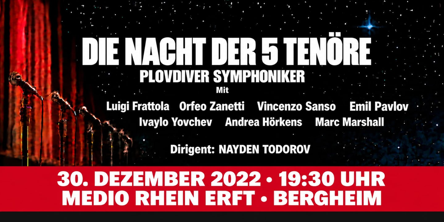 Event banner: Die Nacht der 5 Tenöre (30.12.2022)