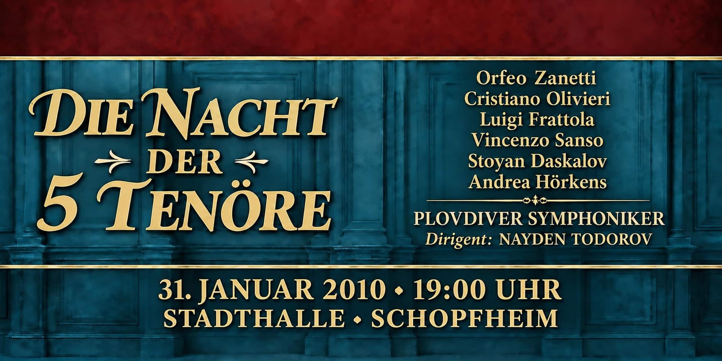 Event banner: Die Nacht der 5 Tenöre (31.01.2010)