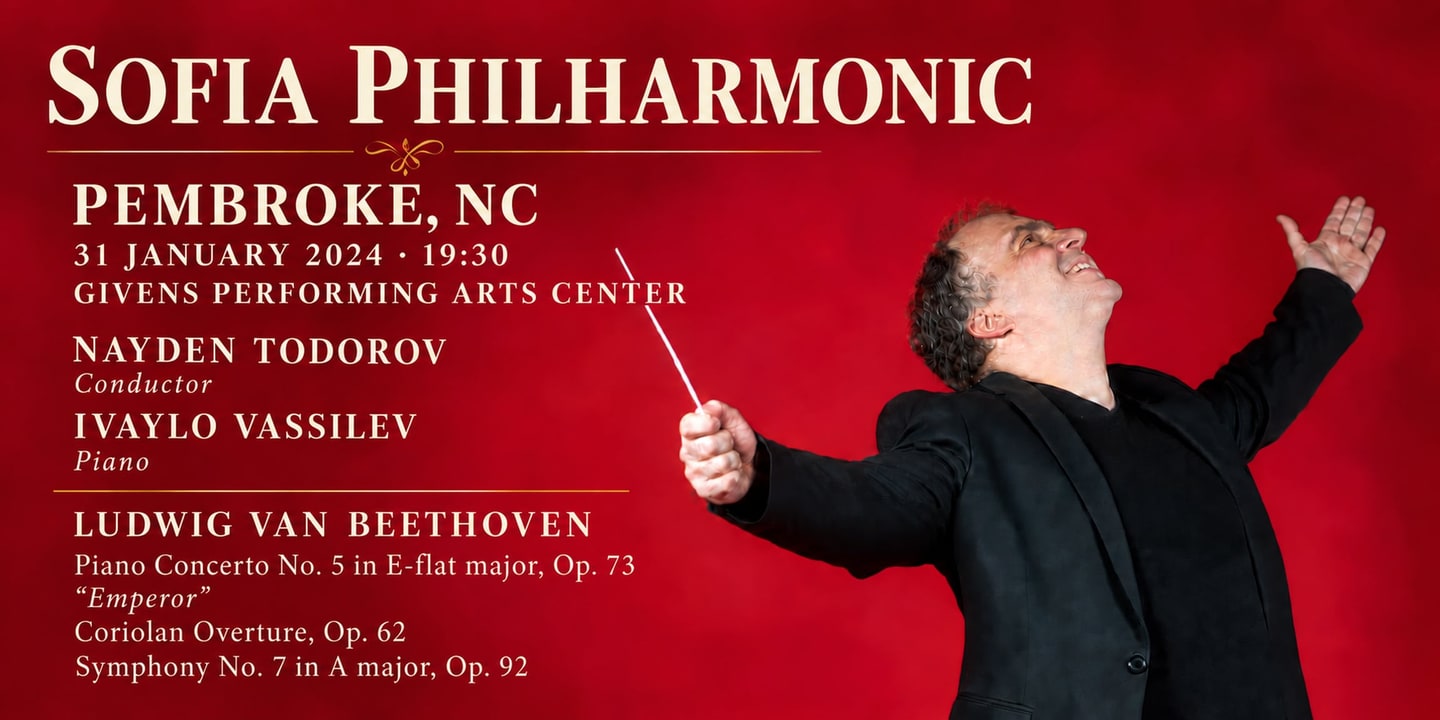 Event banner: Sofia Philharmonic & Nayden Todorov in Pembroke (31.01.2024)