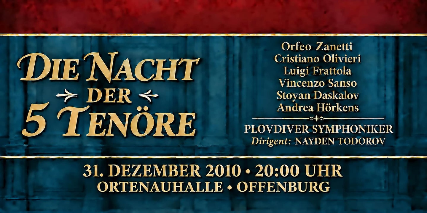 Event banner: Die Nacht der 5 Tenöre (31.12.2010)