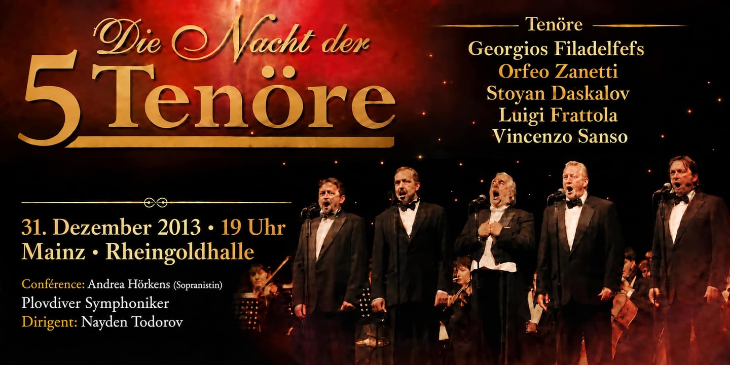 Event banner: Die Nacht der 5 Tenöre (31.12.2013)
