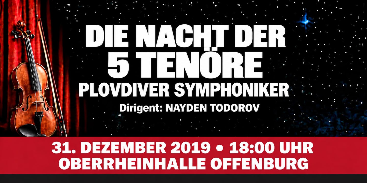 Event banner: Die Nacht der 5 Tenöre in Offenburg (31.12.2019)