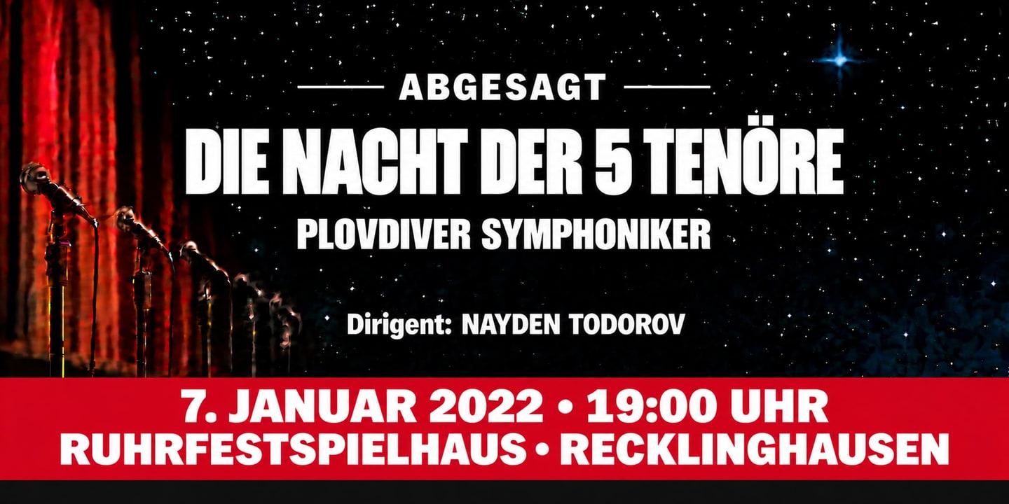 Event banner: Cancelled: Die Nacht der 5 Tenöre 2022 (07.01.2022)