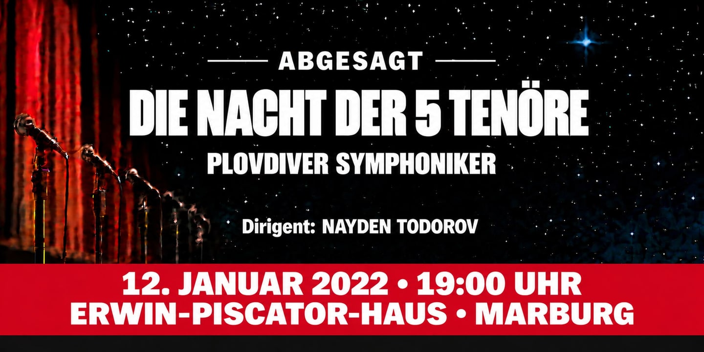 Event banner: Cancelled: Die Nacht der 5 Tenöre 2022 (12.01.2022)