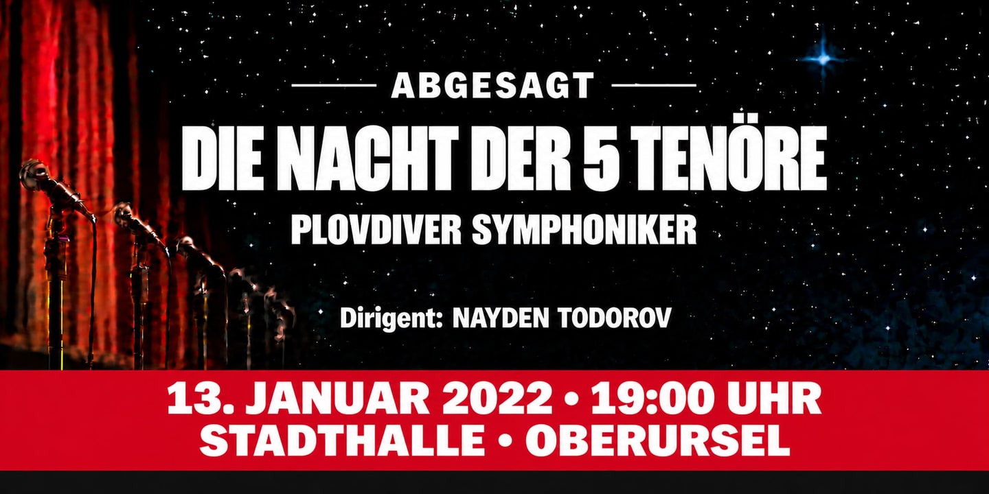Event banner: Cancelled: Die Nacht der 5 Tenöre 2022 (13.01.2022)