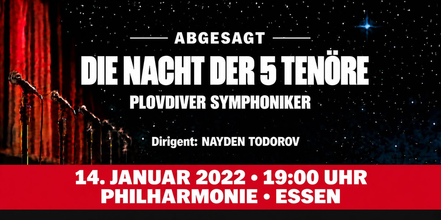 Event banner: Cancelled: Die Nacht der 5 Tenöre 2022 (14.01.2022)