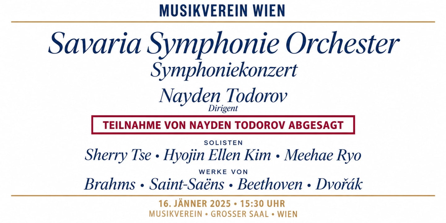 Event banner: Symphony concert - Cancelled participation (16.01.2025)