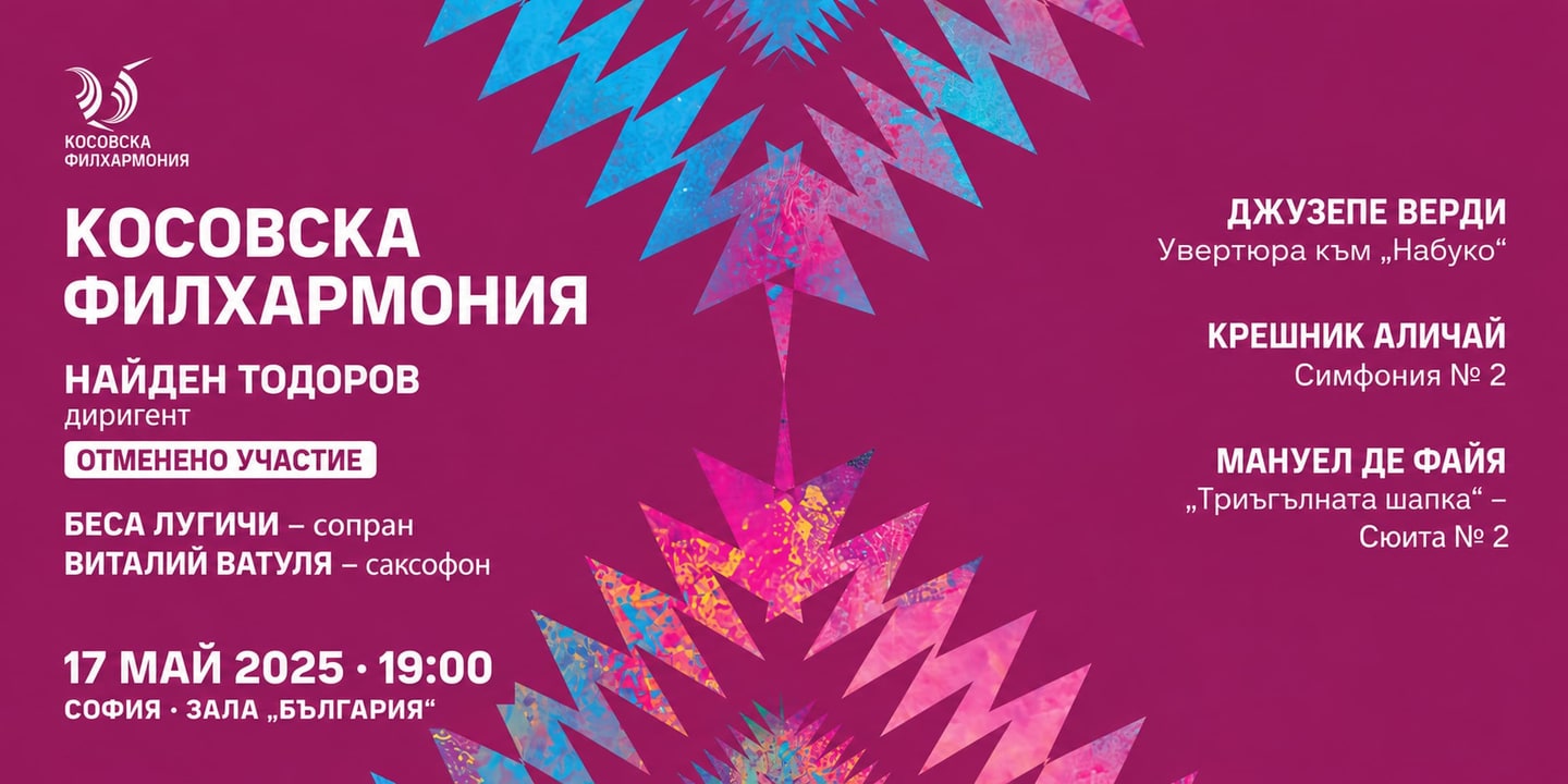 Event banner: Kosovo Philharmonic in Sofia - Cancelled participation (17.05.2025)