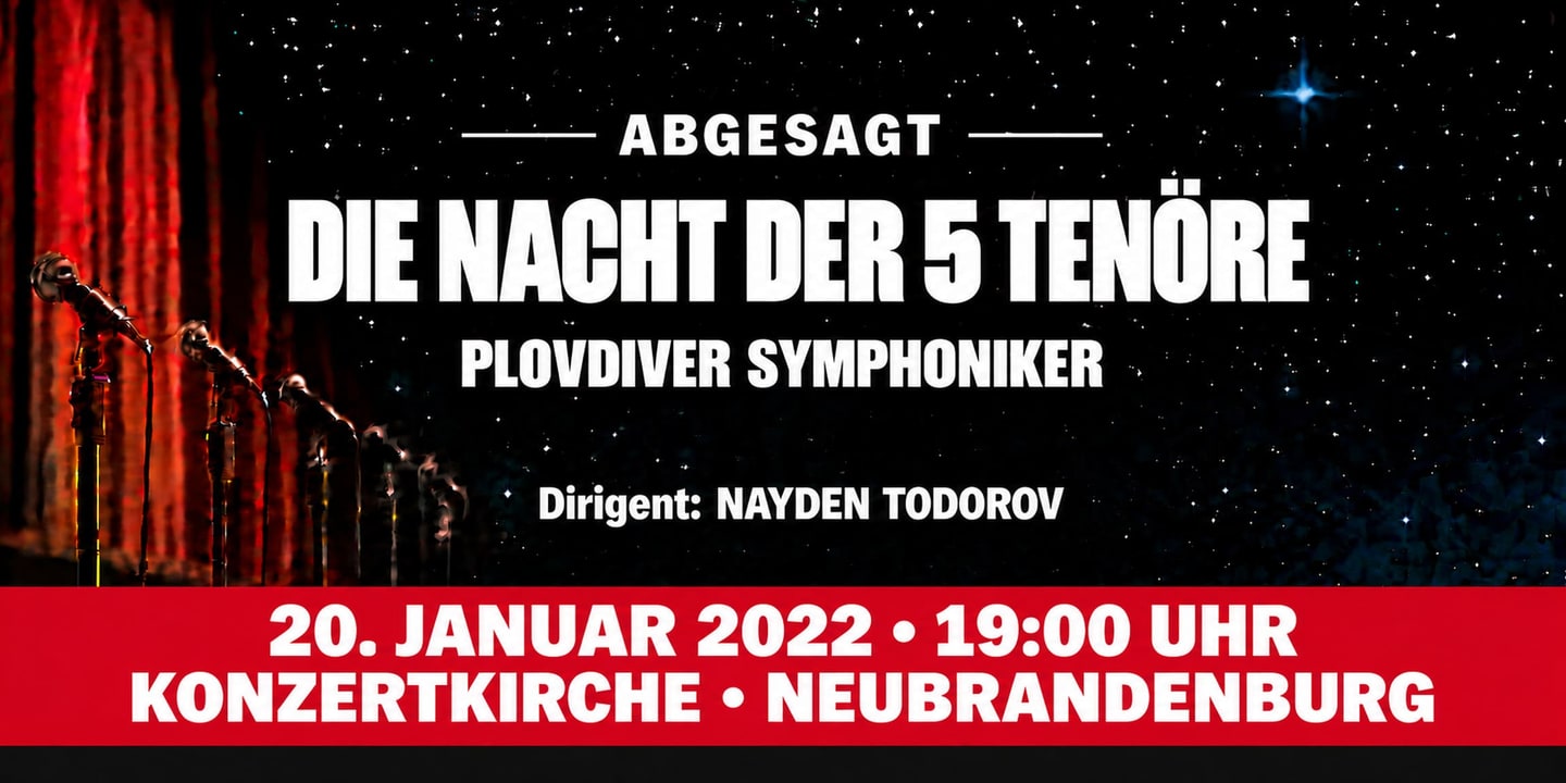 Event banner: Cancelled: Die Nacht der 5 Tenöre 2022 (20.01.2022)