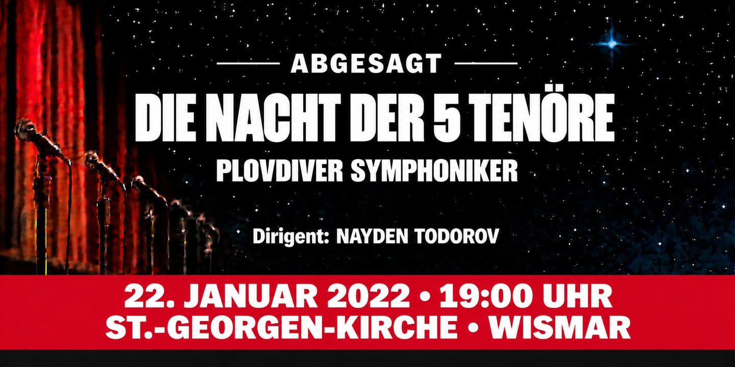 Event banner: Cancelled: Die Nacht der 5 Tenöre 2022 (22.01.2022)