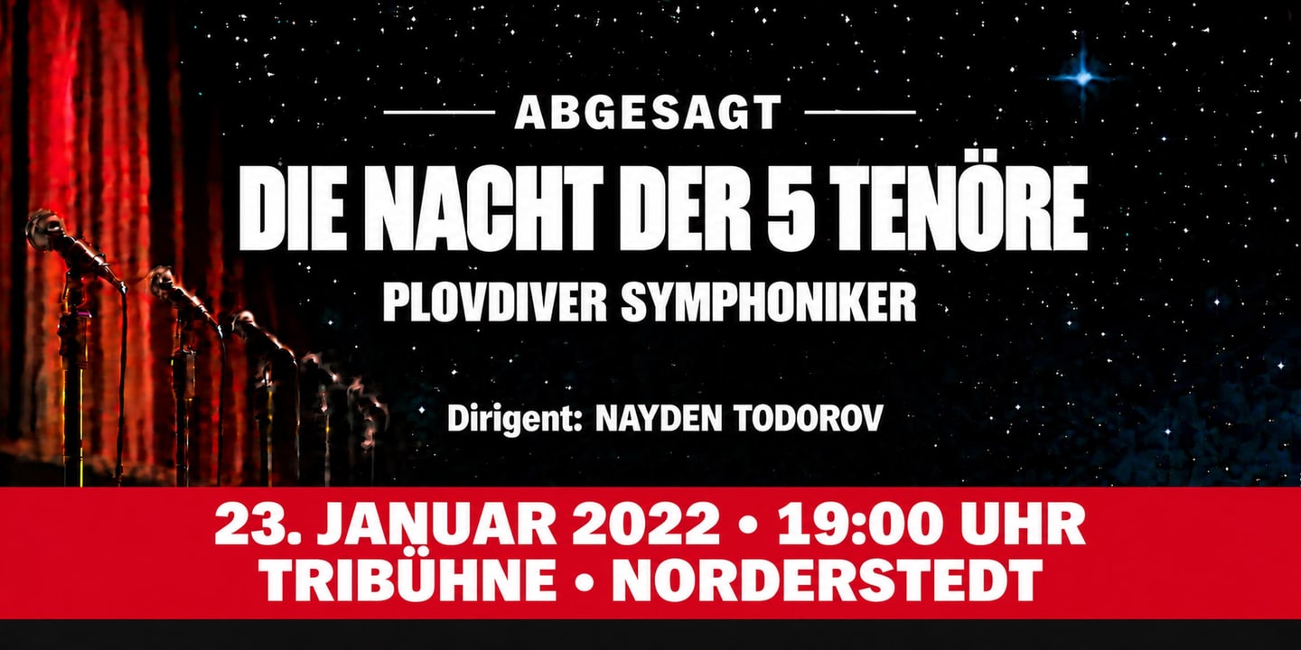 Event banner: Cancelled: Die Nacht der 5 Tenöre 2022 (23.01.2022)