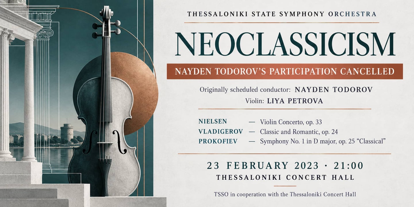 Event banner: Cancelled participation: Neoclassicism | TSSO production in cooperation with the TCH (23.02.2023)