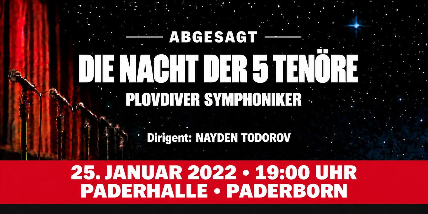 Event banner: Cancelled: Die Nacht der 5 Tenöre 2022 (25.01.2022)