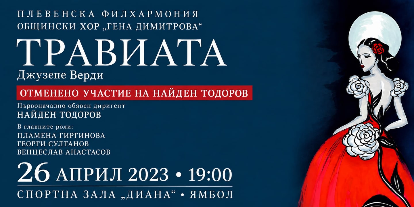 Event banner: Cancelled participation: La Traviata (26.04.2023)