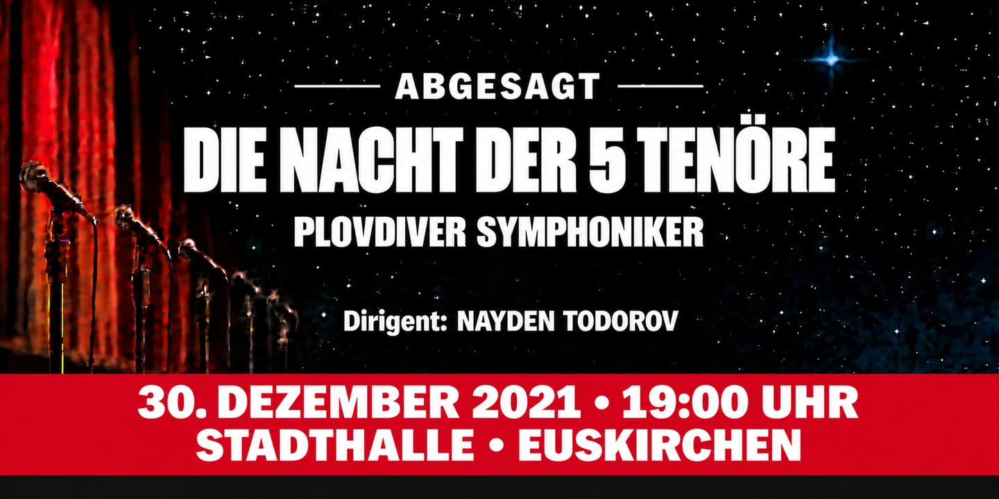 Event banner: Cancelled: Die Nacht der 5 Tenöre 2021 (30.12.2021)