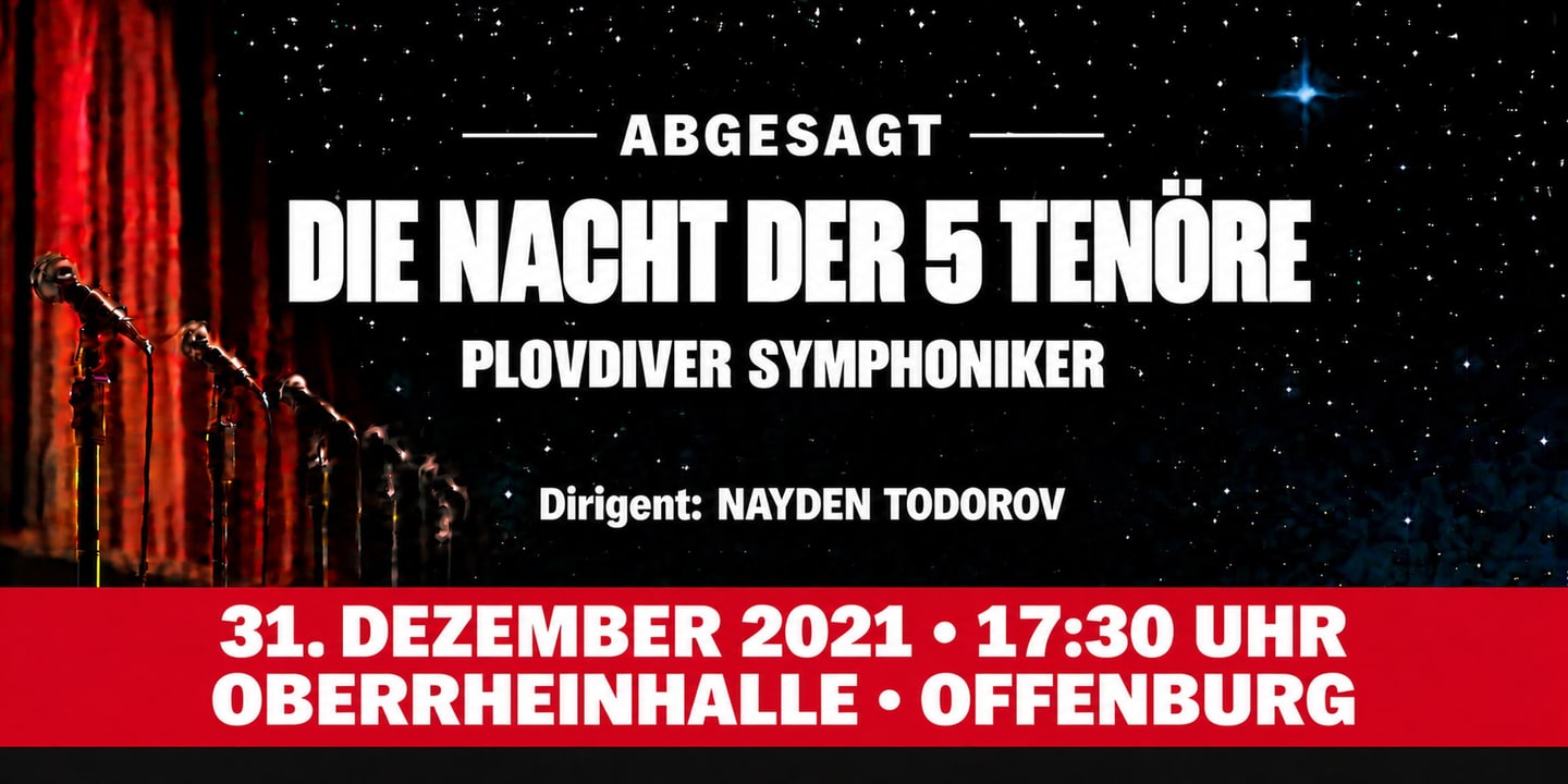 Event banner: Cancelled: Die Nacht der 5 Tenöre 2021 (31.12.2021)