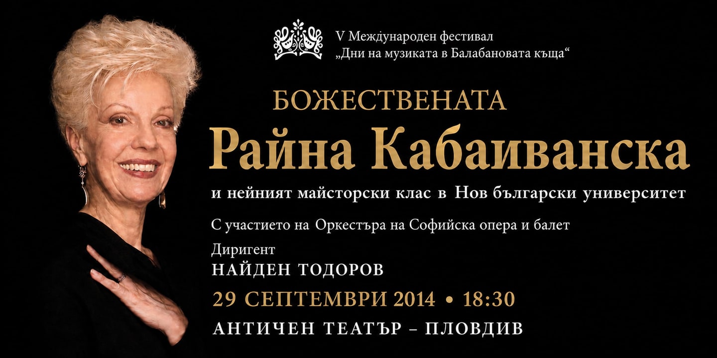 Event banner: Raina Kabaivanska's Masterclass – Gala Concert (Plovdiv) (29.09.2014)