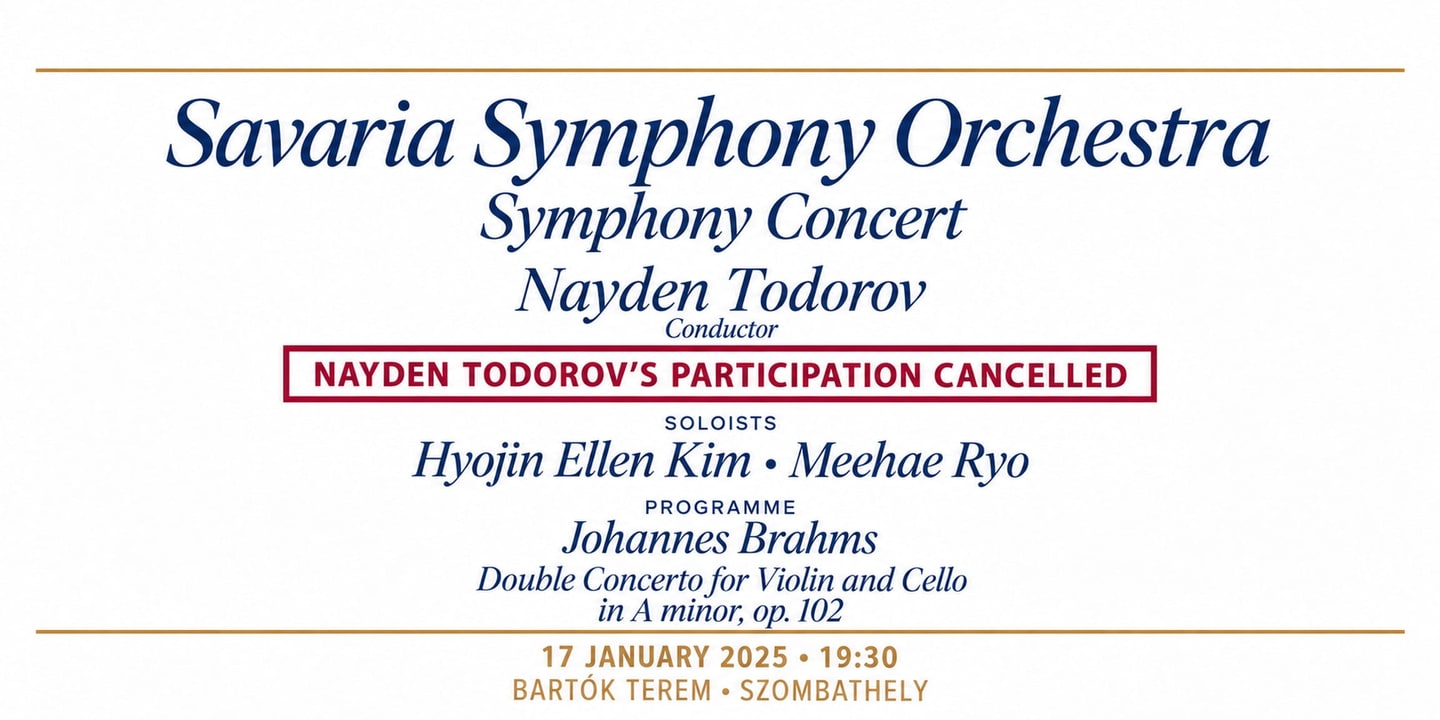 Event banner: Symphony concert - Cancelled participation (17.01.2025)