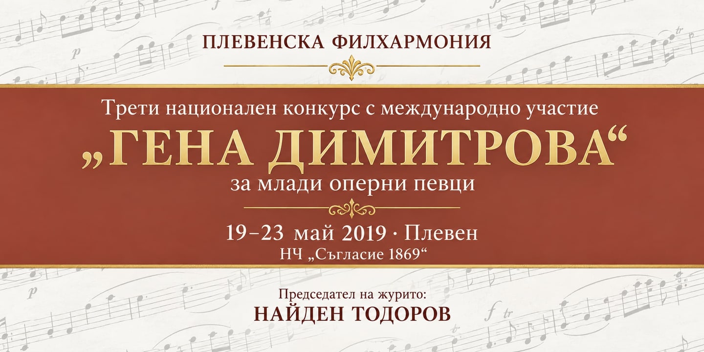 Event banner: 3rd "Gena Dimitrova" National Competition for Young Opera Singers – Jury Chairman (19.05.2019)